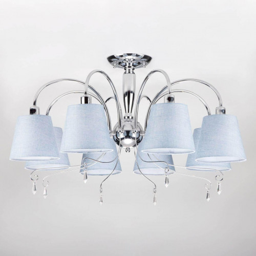 потолочная люстра eurosvet dalila 70096/8 хром голубая в Нижневартовске