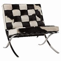 кресло barcelona chair черно-белое в Нижневартовске