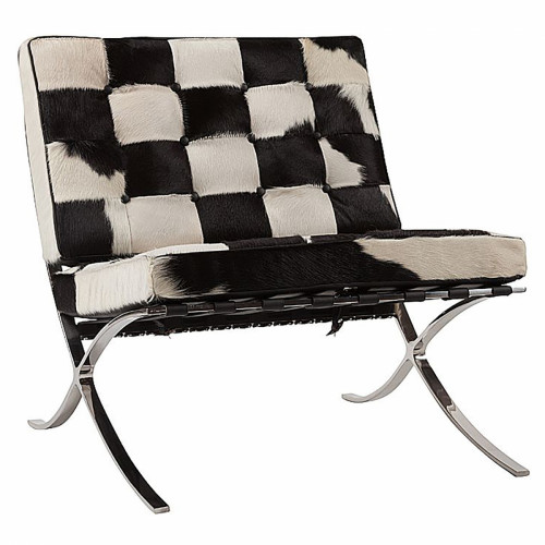 кресло barcelona chair черно-белое в Нижневартовске