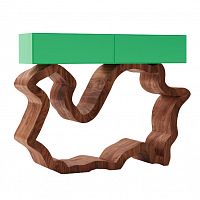 тумба эскальер орех, отделка верха зеленая с текстурой в Нижневартовске