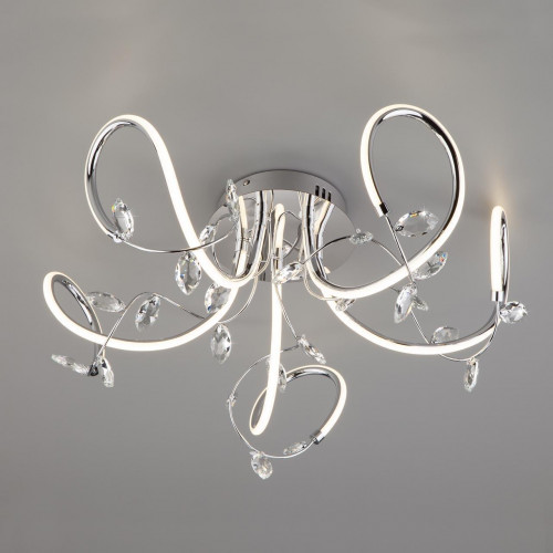 потолочная светодиодная люстра eurosvet irvine 90106/5 хром в Нижневартовске