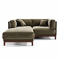 диван case угловой темно-коричневый с правой оттоманкой в Нижневартовске