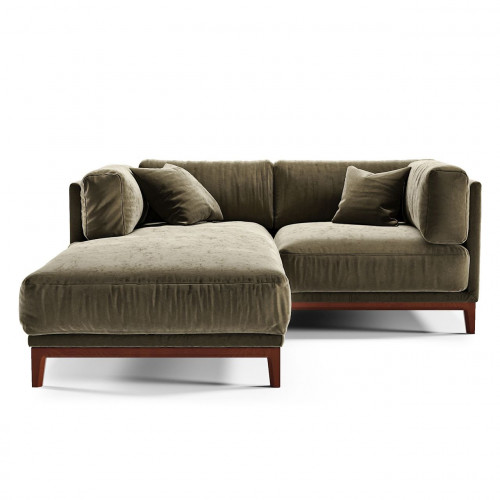 диван case угловой темно-коричневый с правой оттоманкой в Нижневартовске