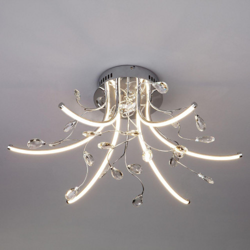 потолочная светодиодная люстра eurosvet sacura 90087/6 хром в Нижневартовске