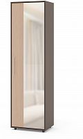 шкаф для одежды с выдвижной штангой и зеркалом сшо-2, цвет дуб венге/белёный дуб в Нижневартовске