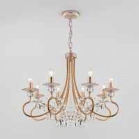 подвесная люстра eurosvet александрия 60057/8 белый с золотом в Нижневартовске