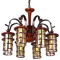 подвесная люстра omnilux oml-58803-08 коричневая в Нижневартовске