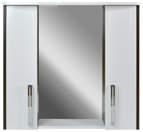 зеркало-шкаф мираж 80 doratiz 2711.110, белый, венге с подсветкой и розеткой в Нижневартовске