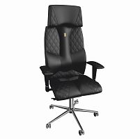 кресло эргономичное business с подголовником черное в Нижневартовске