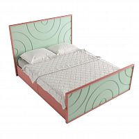 кровать деревянная двуспальная 160х200 розовая круги на воде в Нижневартовске