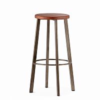 барный табурет на металлическом основании standard коричневый в Нижневартовске