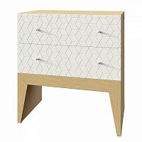 тумба still new, дуб, 2 ящика, рисунок ромб белая в Нижневартовске