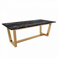 обеденный стол черный с мраморной столешницей мингус золотой каркас в Нижневартовске