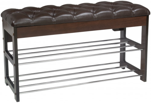 банкетка "грейс" орех, экокожа oregon perlamutr 120, каретная стяжка в Нижневартовске