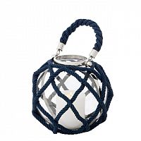 подсвечник-фонарь синий в оплетке lauderdale s от eichholtz, 40 см в Нижневартовске