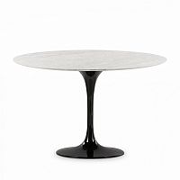стол обеденный tulip диаметр 122 с черной ножкой в Нижневартовске