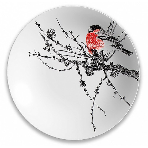 снегири, тарелка десертная, кайма по борту в Нижневартовске