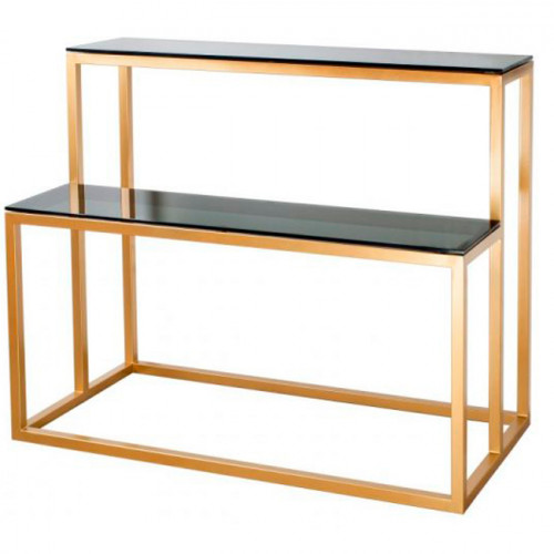 двухъярусная консоль с черными столешницами, золото в Нижневартовске