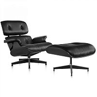 кресло eames style lounge chair черное в Нижневартовске