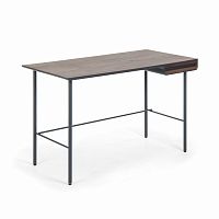 стол mahon desk ореховый шпон, mdf матовый графит в Нижневартовске