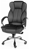 кресло руководителя верса (black) сталь + хром / черная экокожа в Нижневартовске