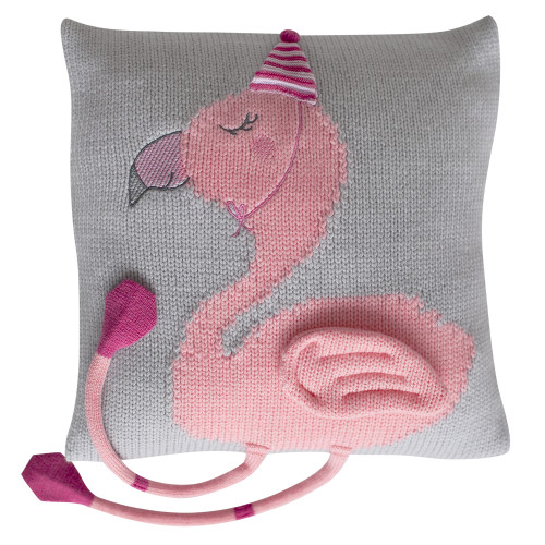 подушка фламинго 35*35 розовый бутон+св.серый в Нижневартовске