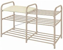этажерка для обуви inhome эти3 с сиденьем с 3 полками, 790х330х500мм и с нагрузкой до 100 кг, бежевый в Нижневартовске