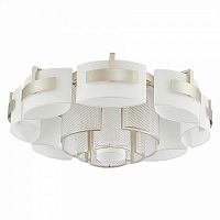 потолочная люстра newport 4313/pl серебро, бежевая в Нижневартовске