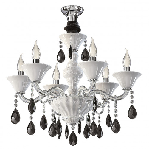 люстра дизайнерская sound хром белая в Нижневартовске