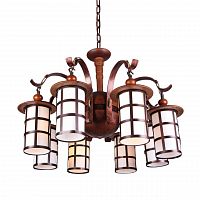 подвесная люстра omnilux nazare oml-58813-08 коричневая в Нижневартовске