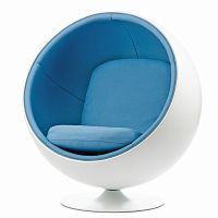 кресло ball chair бело-синее в Нижневартовске