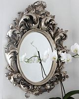 зеркало настенное в резном серебряном багете овьедо florentine silver в Нижневартовске