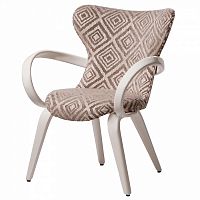 стул apriori s бежевый с обивкой с геометрическим коричневым узором в Нижневартовске