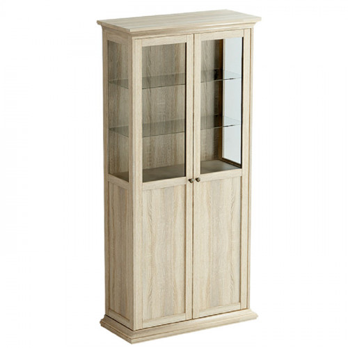 шкаф-витрина двухдверный дуб сонома бежевый в Нижневартовске