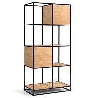 стеллаж kvadra 2 black светлый дуб в Нижневартовске