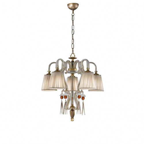 люстра 7077/5_v2424 от mm lampadari золото/бежевая в Нижневартовске