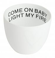 подсвечник белый фарфоровый с надписью внутри come on baby light my fire, 6,5 см в Нижневартовске