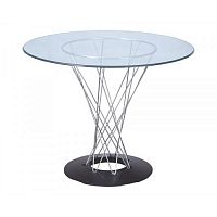 стол noguchi cyclone glass диаметр 120 см хром, прозрачный в Нижневартовске