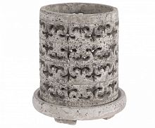 подсвечник серый каменный с узором cheryl, 20 см в Нижневартовске