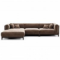 диван case угловой коричневый микровелюр в Нижневартовске