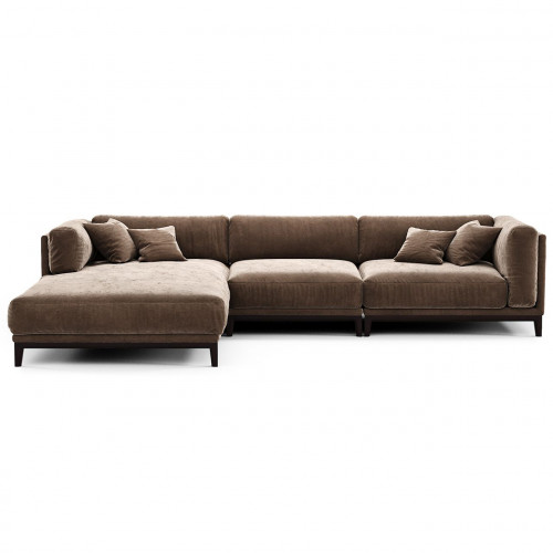 диван case угловой коричневый микровелюр в Нижневартовске