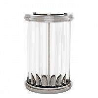 подсвечник стеклянный рельефный с серебряным ободком ruhlmann l от eichholtz, 40 см в Нижневартовске