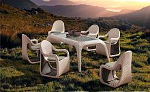 комплект мебели из ротанга патио fox бежевый на 4 персоны в Нижневартовске