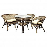 обеденный комплект с диваном lunch-1 на 4 персоны, коричневый в Нижневартовске