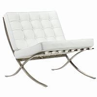 кресло barcelona chair белое в Нижневартовске