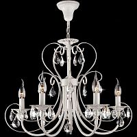 подвесная люстра eurosvet 3305/5 белый с золотом/прозрачный хрусталь strotskis в Нижневартовске