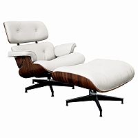 кресло lounge chair & ottoman белое в Нижневартовске