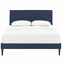 кровать двуспальная 160х200 синяя plain в Нижневартовске