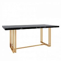 обеденный стол черный с мраморной столешницей дунаевский золотой каркас в Нижневартовске