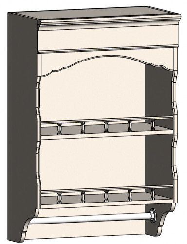 шкаф с полками и фигурным основанием навесной марсель молочно-белый в Нижневартовске
